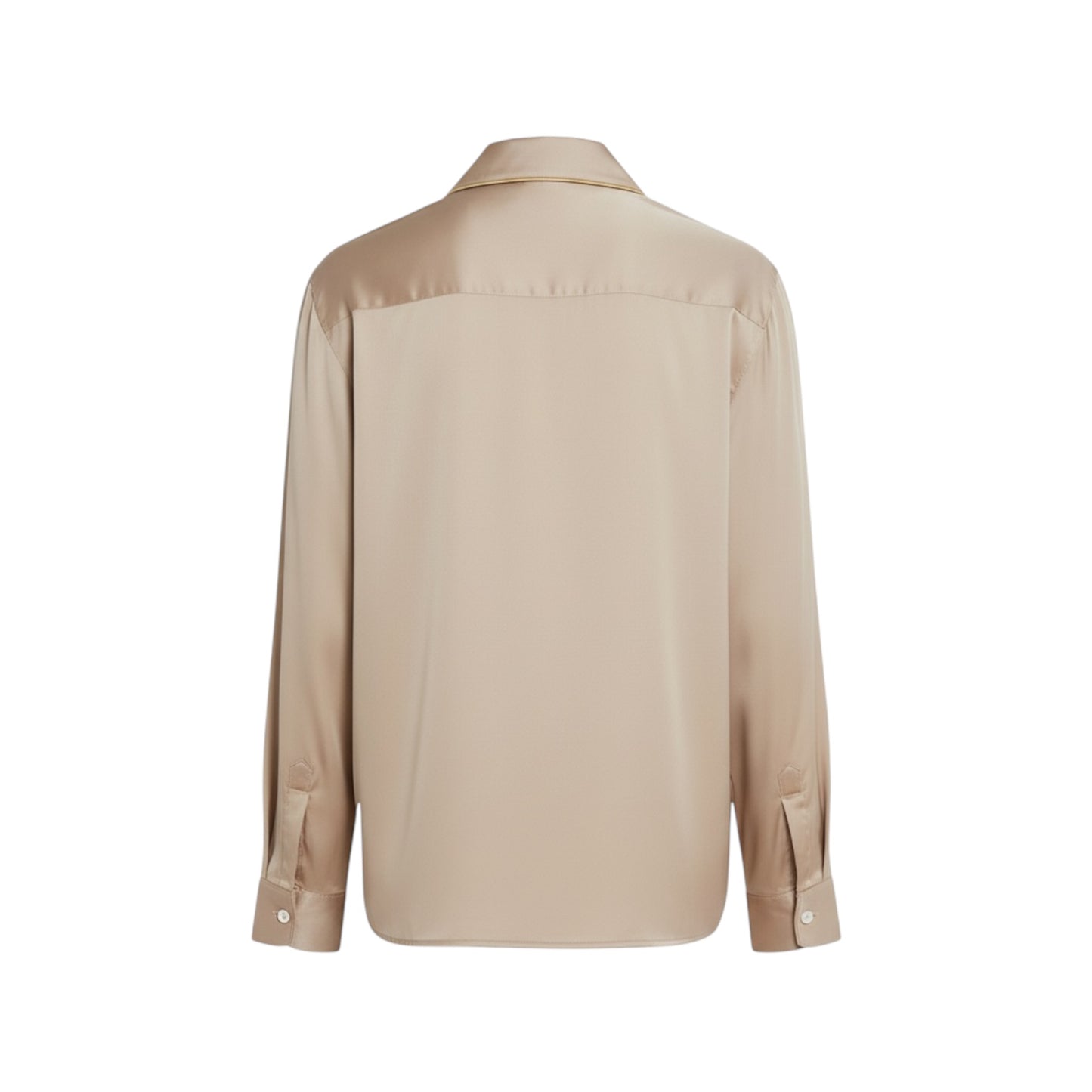 MOCHA PRINTED LOGO SILK SHIIRT