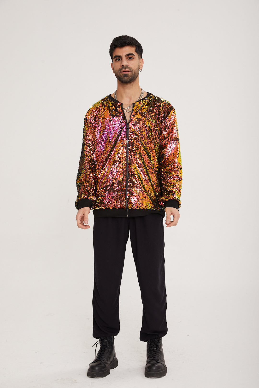 Multi-Color sequined BOMBER JACKET